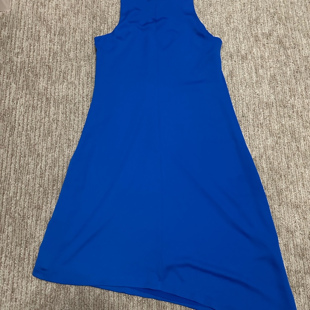 Ann Taylor Elegant Blue Sleeveless Dress
